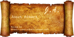Joszt Albert névjegykártya